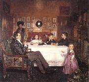 William Orpen A Bloomsbury Family oil painting on canvas